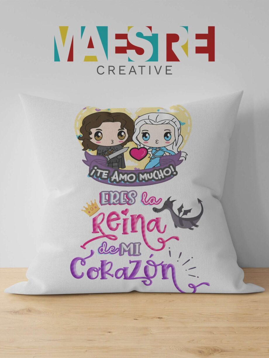 Cojín "Reina de mi corazón"