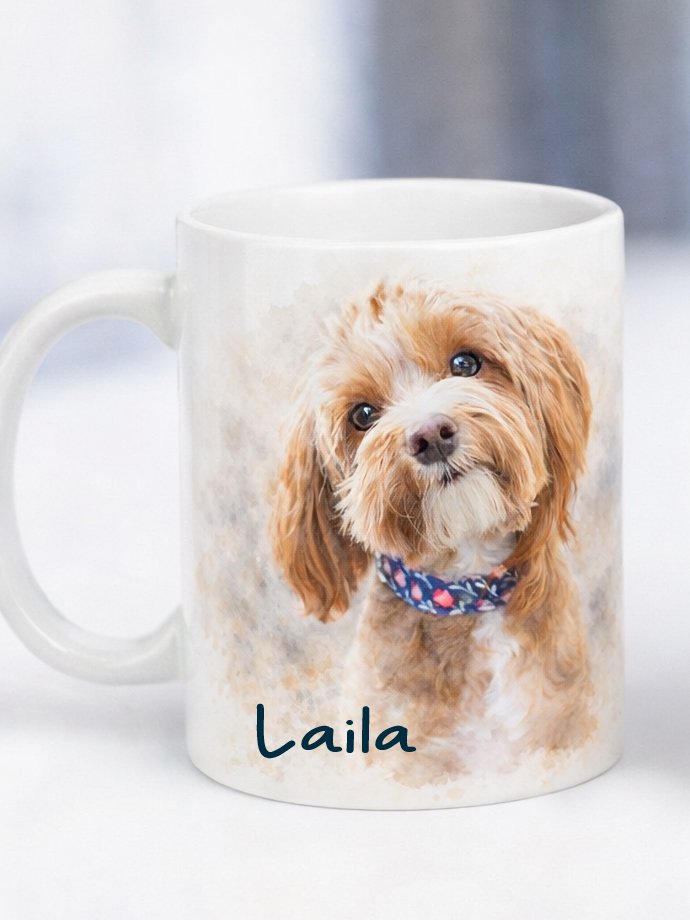 Taza Mi mascota favorita acuarela
